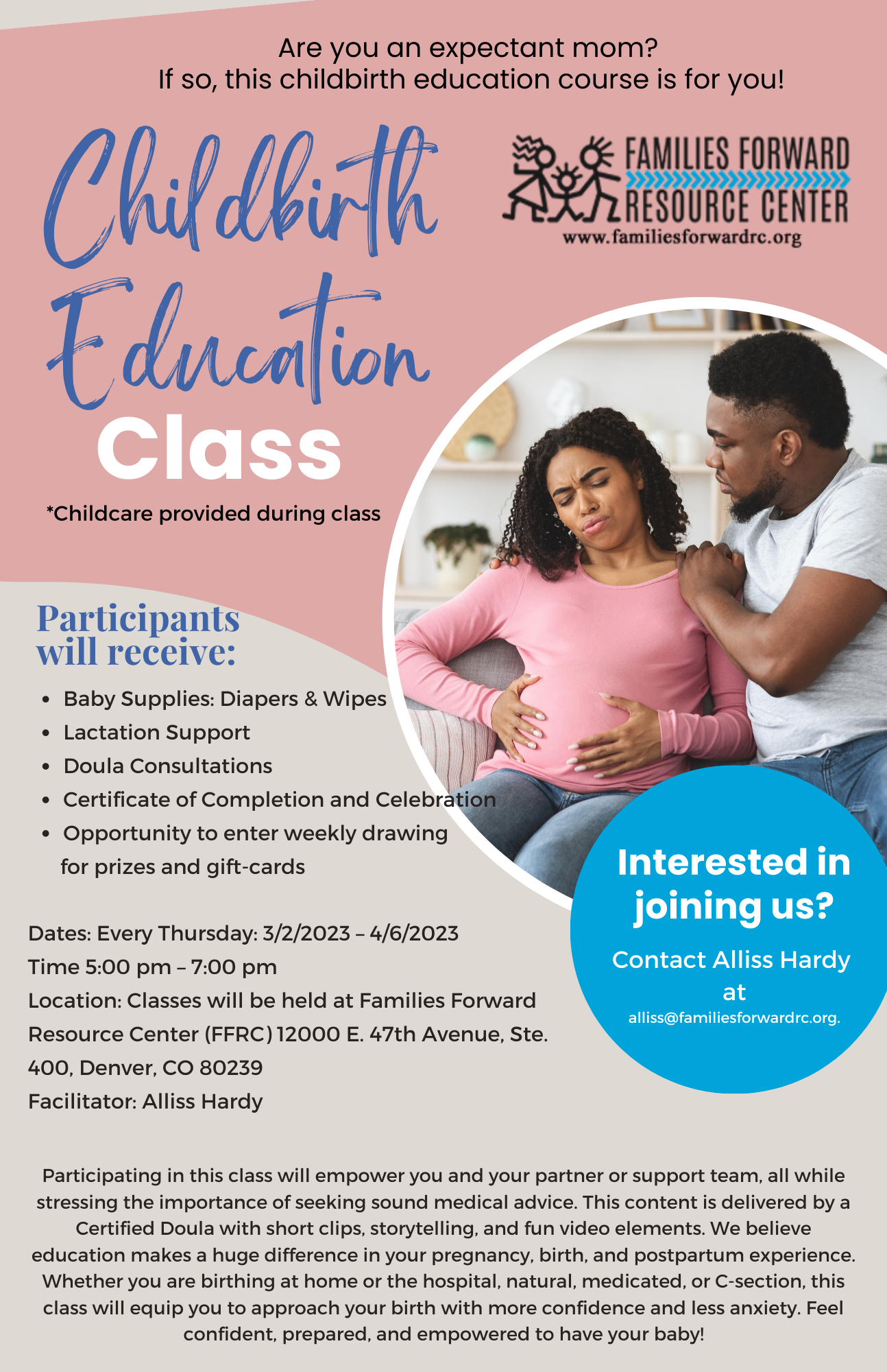 Childbirth Education Classes – Every Wednesday – Family Forward Resource  Center